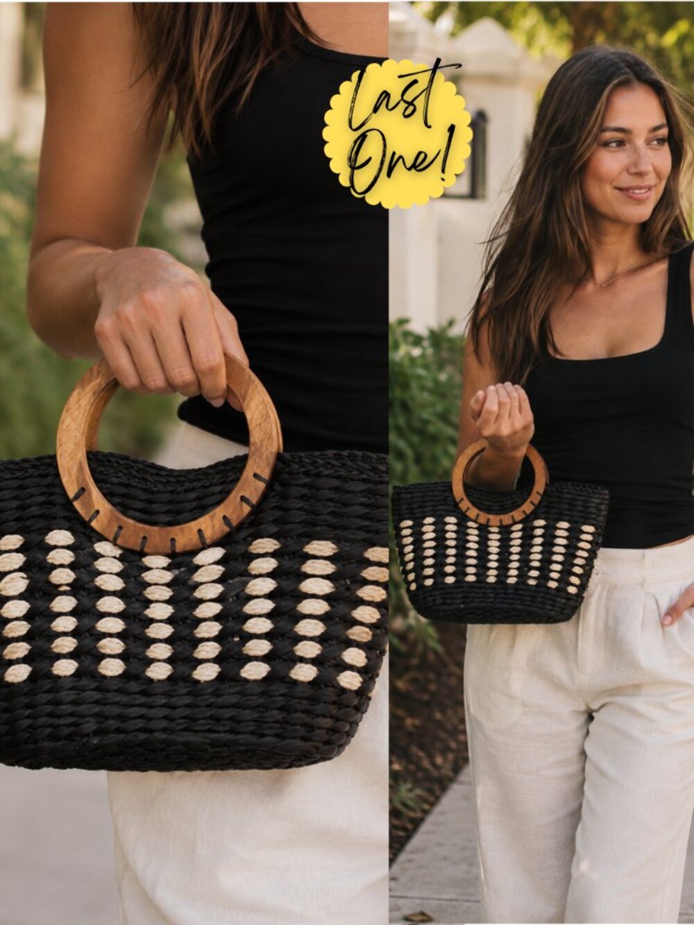 Bermuda Small Braided Round Handle Tote Bag